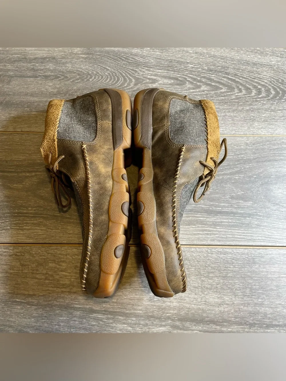 Twisted X Men's MDM0070 Eco Mocs Size 12W Brown Leather Tweed Chukka